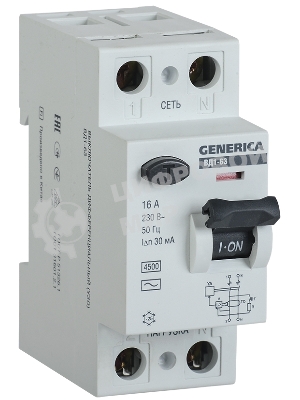 Выключатель дифференциального тока (УЗО) 2п 40А 30мА тип AC ВД1-63 GENERICA IEK MDV15-2-040-030
