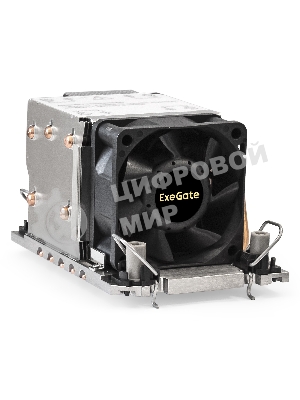Кулер для процессора ExeGate ESNK-P0078AP4.PWM.2U.4189.Cu серебристый, 60 мм, алюминий/медь, 8000 об/мин, 54.3 дБ, 4 pin, 300 Вт, 66.3 мм
