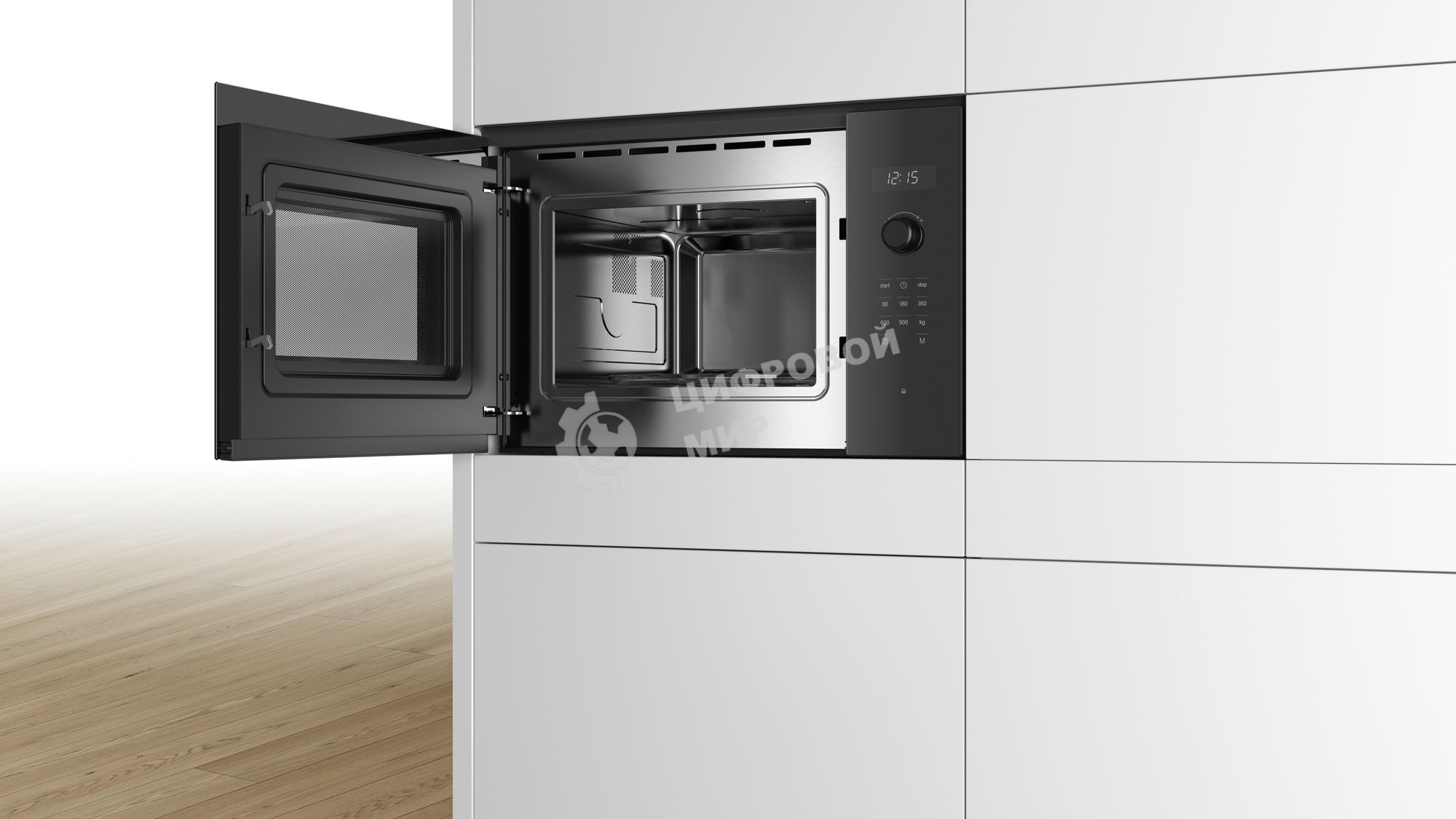 Микроволновая печь встраиваемая Bosch BFL554MB0 черный, 25 л, 900 Вт, переключатели - поворотный механизм/сенсор