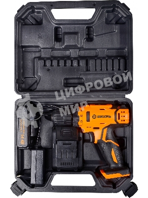 Дрель-шуруповерт Вихрь ДА-14Л-2KА, 14,4 В, 2 Ач, 30 Нм, щеточный