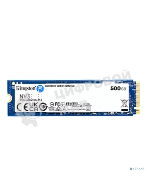 Накопитель SSD Kingston NV3, 500Gb, M.2 2280, PCIe 4.0 x4, NVMe, R/W 5000/3000