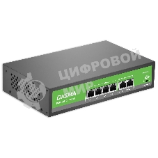 Коммутатор Digma DSP204F-2F-T80 DSP204F-2F-T80 V1 (L2) 6x100 Мбит/с 4PoE 4PoE+ 80W неуправляемый