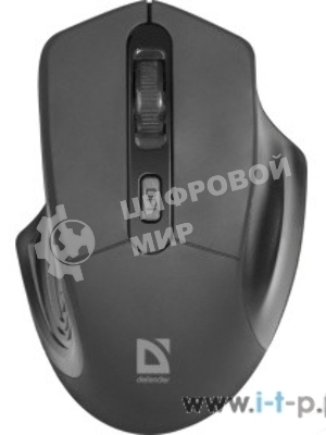 Мышь беспроводная Defender Datum MB-345 черный, 1600 dpi, радиоканал, USB, кнопки - 4