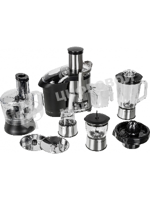 Кухонный комбайн Kitfort KT-1395 800Вт серебристый/черный