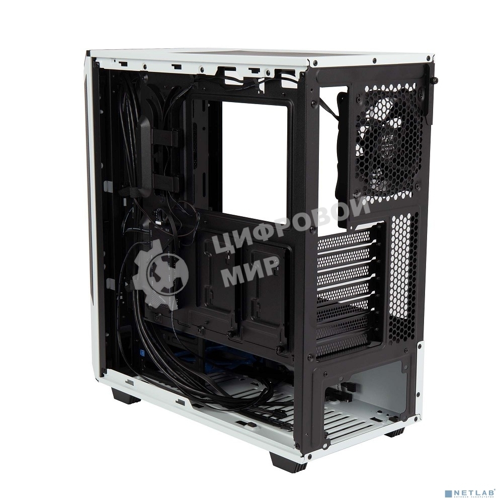 Компьютерный корпус Hiper PW81 белый без БП ATX 3x120мм 2xUSB2.0 2xUSB3.0 audio bott PSU