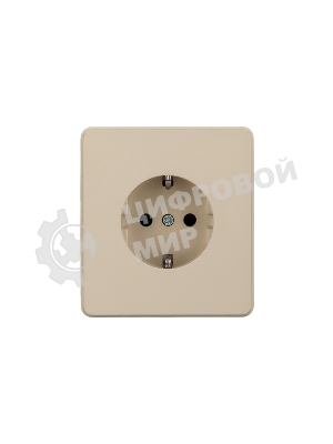 Розетка KRANZ ROUND 1-ая с/з с/у, со шторками 16А шелк