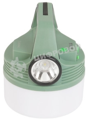 Фонарь аккумуляторный кемпинговый походный 16Вт SMD LED+3Вт LED Li-ion 18650 2400мА.ч Power-bank корпус ABS-пластик индикатор уровня заряда USB-шнур складной крючок для подвешивания матов. рассеив. КОСМОС KOC616Lit