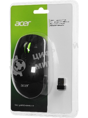 Мышь беспроводная Acer OMR307 черный, 1600 dpi, радиоканал, USB, кнопки - 4