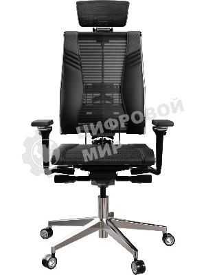 Кресло руководителя Метта Yoga 4DT B2-15D - YM93+Infinity+carbon черный сетка/кожа с подголов. крестов. алюминий хром (комплект 1 шт)