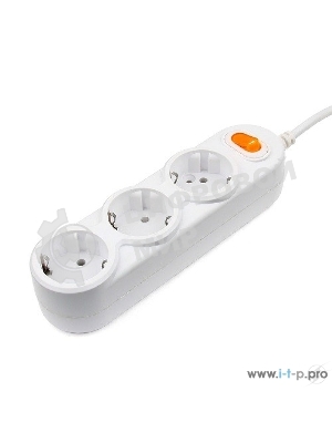 Бытовой удлинитель PowerCube, 3 розетки с выкл., 2200 Вт, 10 А, 1.5 м