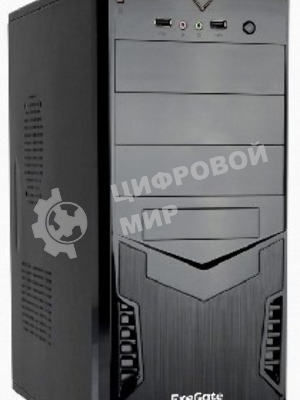 Компьютерный корпус Miditower ExeGate CP-601 Black, ATX, (CP450W, 80мм), 2хUSB, Audio