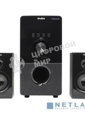 Акустическая система SVEN MS-2050 черный (2x12,5W + Subwoofer 30W, дерево, USB, SD, FM, ПДУ, Bluetooth)
