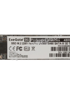 Накопитель SSD ExeGate NextPro UV500TS480, 480Gb, M.2 2280, SATA III, R/W 568/499