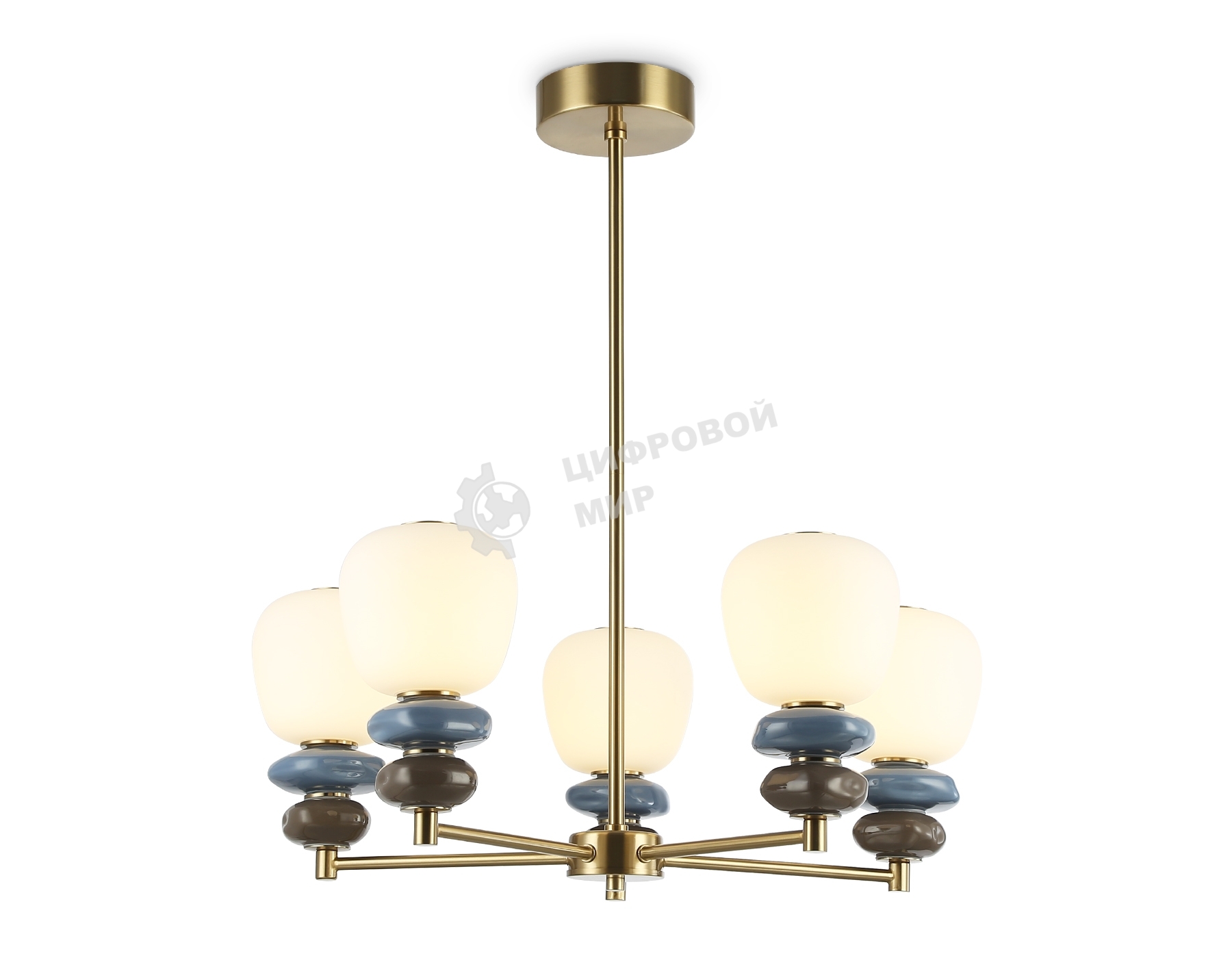 Люстра Ambrella light LH53164/5 SB/WH бронза/белый 40W 3000K D650*900