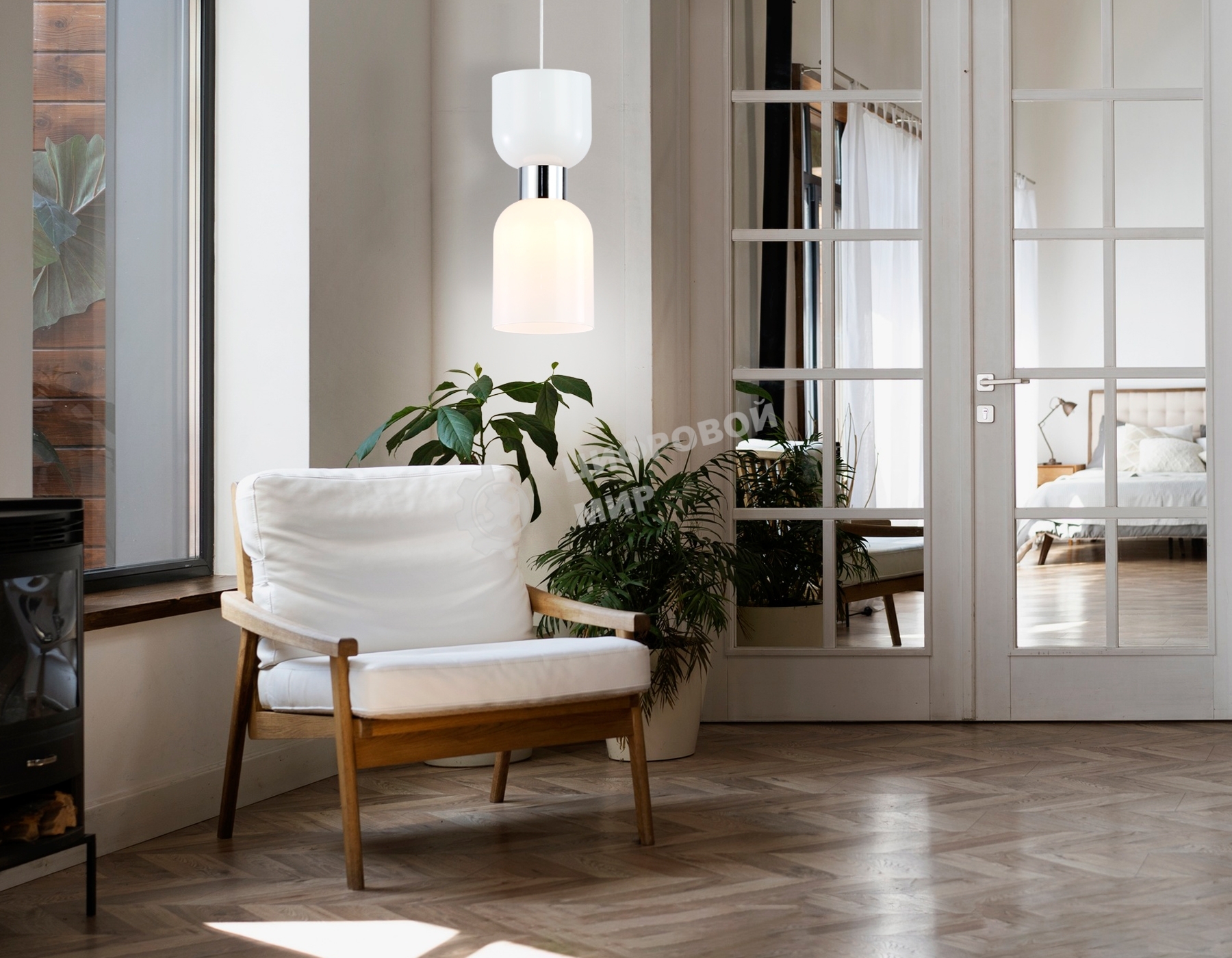 Светильник Ambrella light LH56081 СH/FR хром/белый матовый E14 max 60W D120*1500