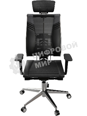 Кресло руководителя Метта Yoga 4DT B2-15D - YM93+Infinity+carbon черный сетка/кожа с подголов. крестов. алюминий хром (комплект 1 шт)