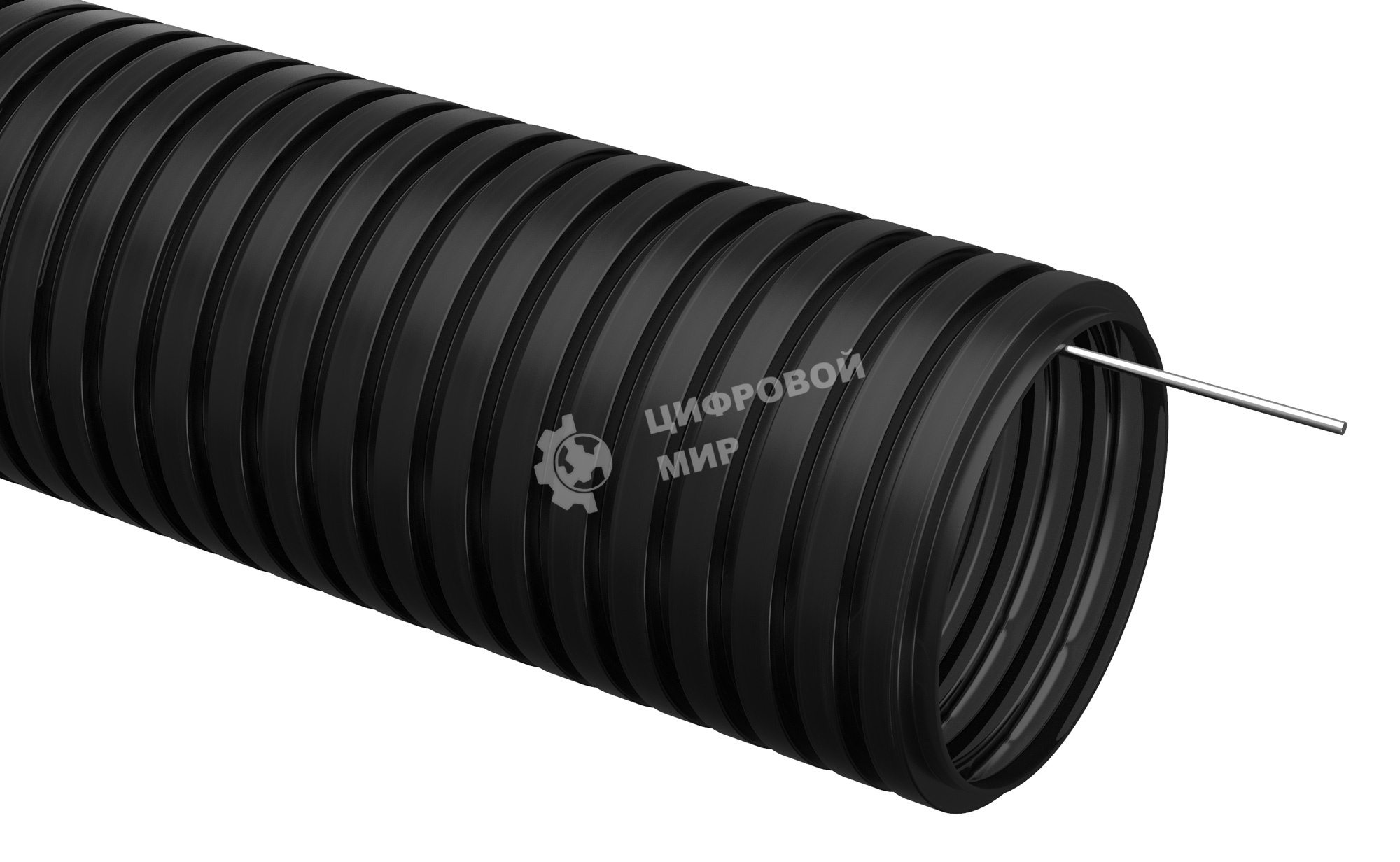 Труба гофрированная IEK (CTG20-20-K02-100-1) ПНД d 20 с зондом (100 м) ИЭК черный 403085