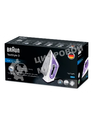 Утюг Braun SI3042VI фиолетовый/белый, 2350 Вт, 45 г/мин, 160 г/мин, 270 мл