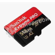 Флеш карта microSD 512Gb SanDisk microSDXC Class 10 UHS-I A2 C10 V30 U3 Extreme Pro (SD адаптер) 200Mb/s