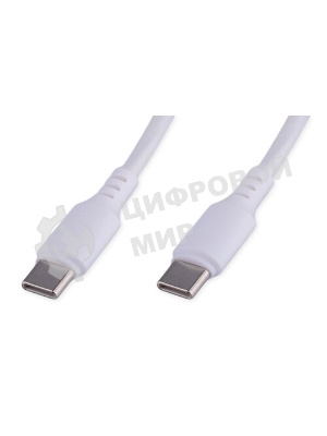 Кабель USB2.0 Cablexpert CCB-USB2-CMCMO1-1MW, TypeC/TypeC, Classic 0.1, 3A, 60Вт, PD/QC3.0, медь, 1м, белый, коробка