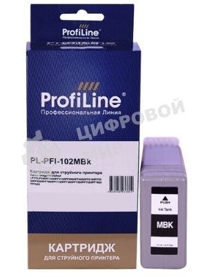 Картридж струйный ProfiLine PL-PFI-102MBK для принтеров Canon IPF510/IPF605/IPF610/IPF650/IPF655/IPF710/IPF750/IPF755/IPF760/IPF765 с чернилами Matte Black