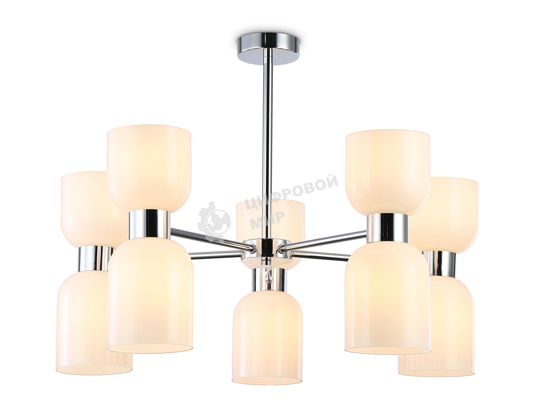 Люстра Ambrella light LH56083/10 СH/FR хром/белый матовый E14*10 max 40W D700*510