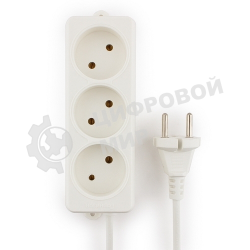 Удлинитель Гарнизон EL-NL3-W-2, 3 розетки допустимый ток 10А, длина 2 м.