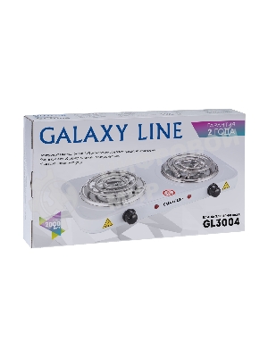 Плита настольная электрическая Galaxy Line GL 3004, белый, электрическая, 2000 Вт (1000Вт+1000Вт)