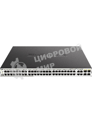 Коммутатор DGS-1210-52MP/F Smart L2 Switch 48х1000Base-T PoE, 4хCombo 1000Base-T/SFP, PoE Budget 370W, Compact CLI