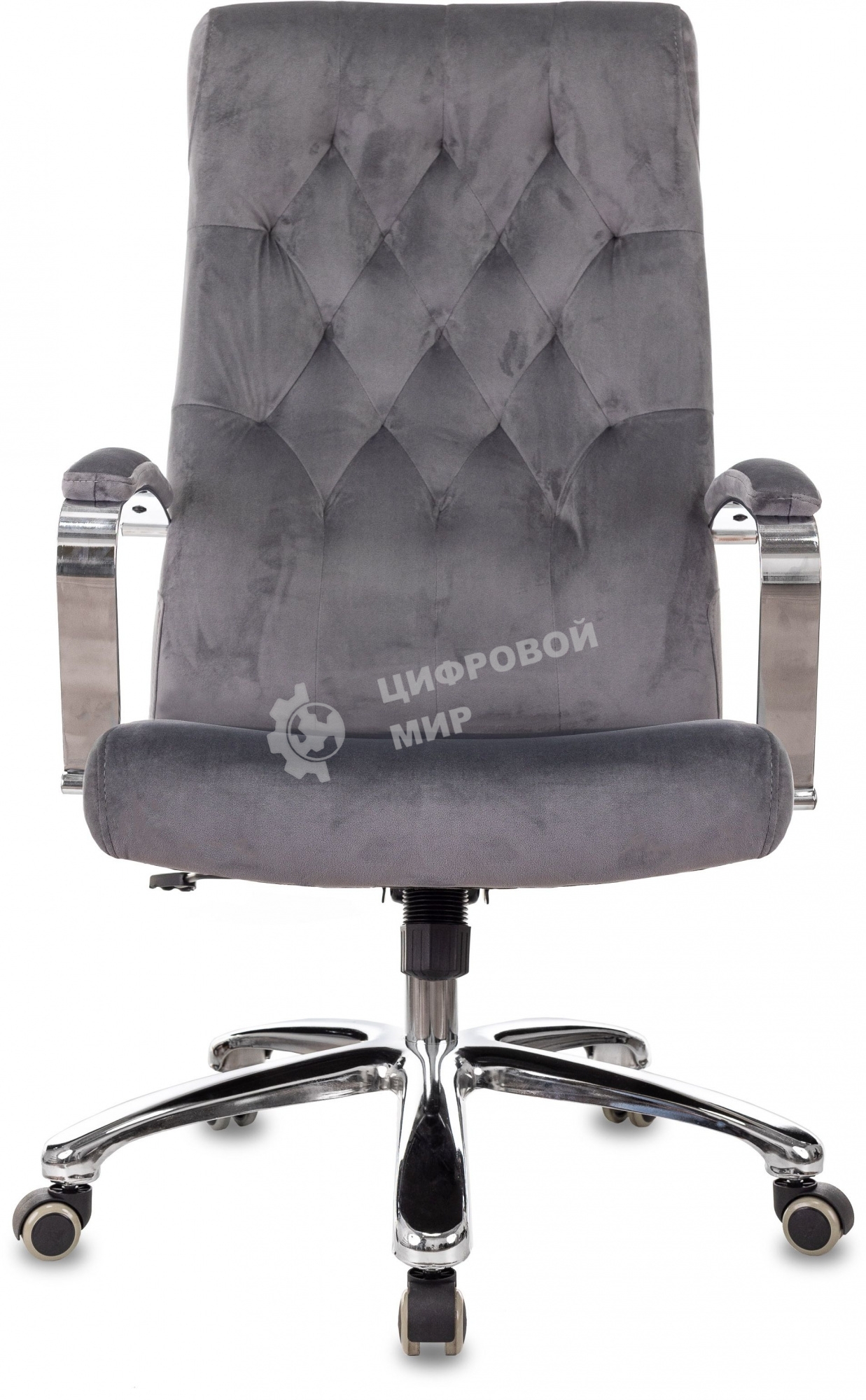 Кресло руководителя Бюрократ T-9928SL Fabric серый Italia 26, крестов. металл хром