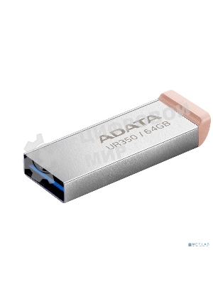 Флешка USB ADATA UR350 (UR350-64G-RSR/BG), 64Gb, USB 3.2, R/W 100/15, серебристый/коричневый