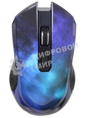 Мышь беспроводная Qumo Office M27 Universe синий, 1600 dpi, радиоканал, USB, кнопки - 4