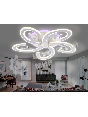 Потолочный светодиодный светильник FA512/5 WH белый 120W 610*580*80 (ПДУ РАДИО 2.4G)