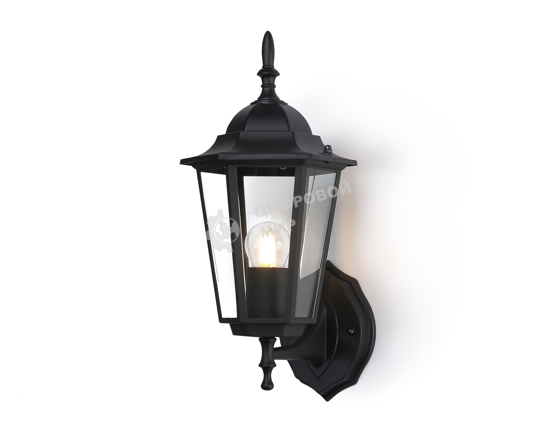 Уличный настенный светильник Ambrella light ST2010 BK/CL черный/прозрачный IP54 E27 max 40W 360*150*210