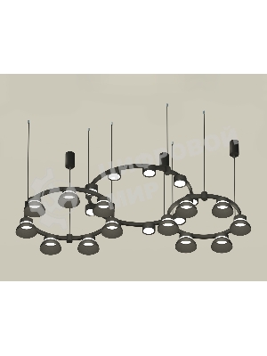 Светильник Ambrella light XR92092010/22 SBK/PBK/FR черный песок/черный полированный/белый матовый GX53
