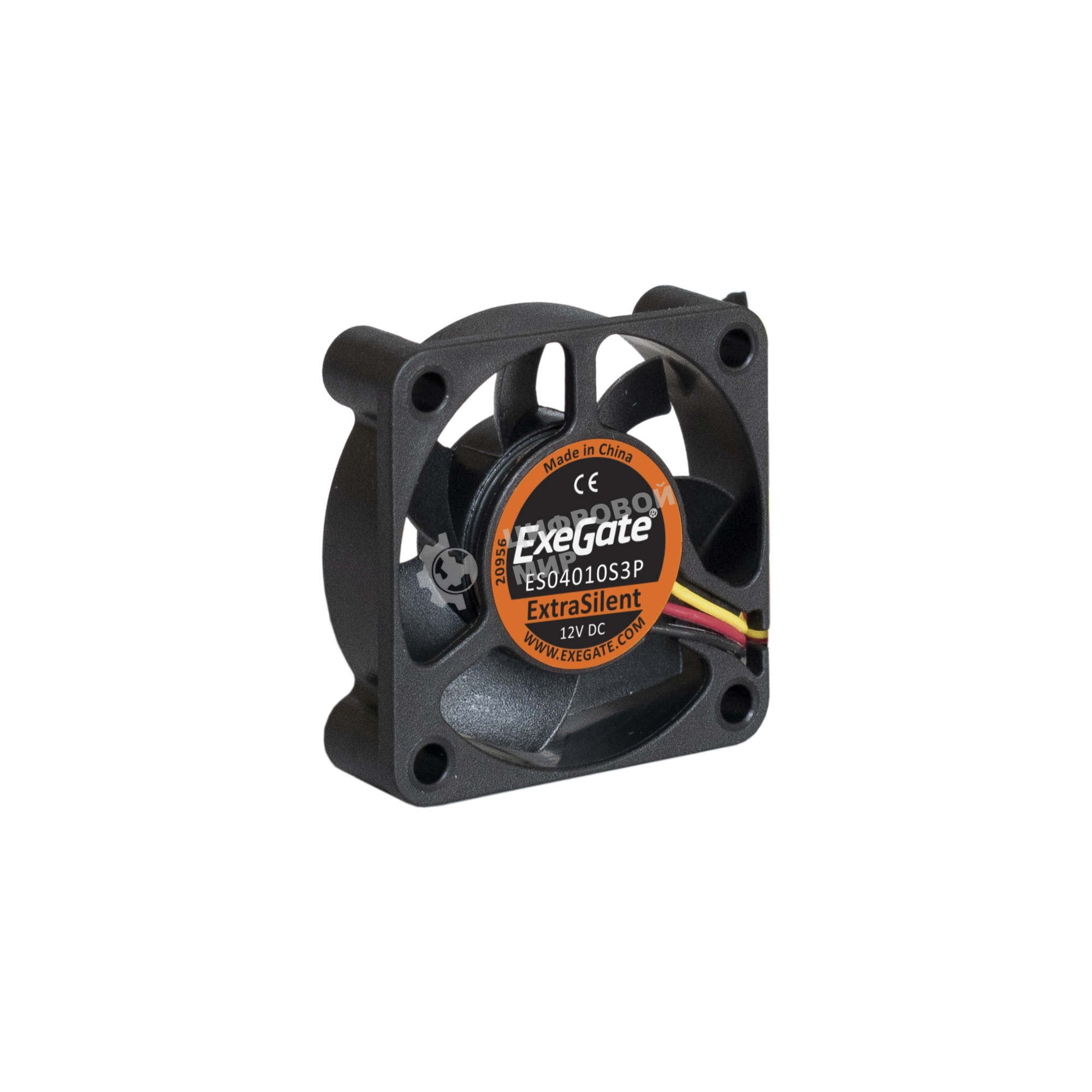 Вентилятор для корпуса ExeGate ExtraSilent ES04010S3P черный, 40 мм, 4000 об/мин, 19 дБ, 3 pin