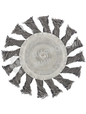 Щетка для дрели Matrix 100 мм, плоская со шпилькой, крученая металлическая проволока