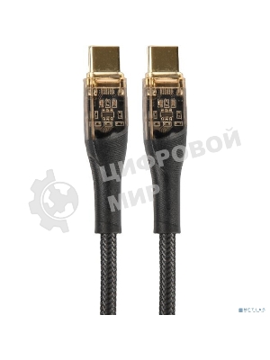 Кабель PERFEO USB C вилка - C вилка, 60W, нейлон, черный, 1 м, PREMIUM (C1102)