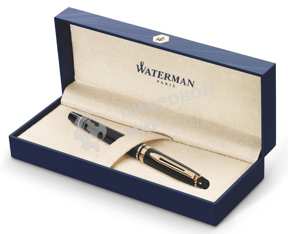 Ручка перьевая Waterman Expert 3 (CWS0951640) Black Laque GT, F, сталь, подарочная коробка