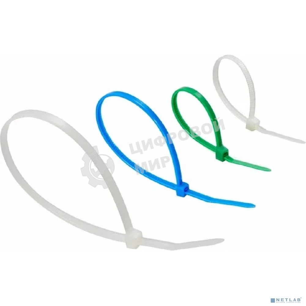 Набор хомутов-стяжек нейлоновых Rexant 100, 150, 200 мм, цветные, НХ-1, тубус 200 шт.