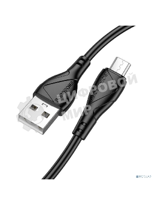 Дата-кабель BOROFONE BX121/USB кабель Micro/1m/2.4A/черный