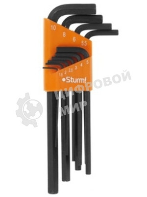 Ключи шестигранные набор Sturm! 1045-04-10Bx10 10шт, 1.5-10мм с ШАРОВИДНЫМ НАКОНЕЧНИКОМ