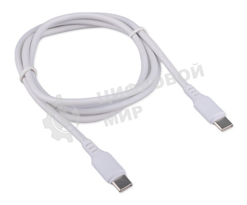Кабель USB2.0 Cablexpert CCB-USB2-CMCMO1-1MW, TypeC/TypeC, Classic 0.1, 3A, 60Вт, PD/QC3.0, медь, 1м, белый, коробка