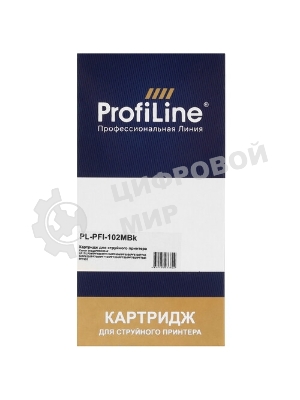 Картридж струйный ProfiLine PL-PFI-102MBK для принтеров Canon IPF510/IPF605/IPF610/IPF650/IPF655/IPF710/IPF750/IPF755/IPF760/IPF765 с чернилами Matte Black