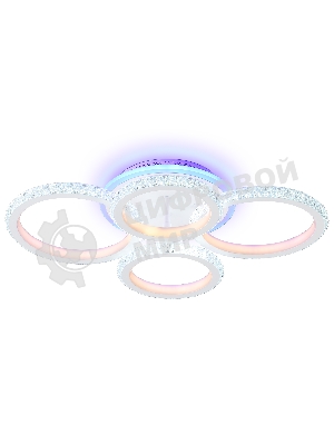 Потолочный светодиодный светильник FA9524/2+2 WH белый 92W 6400K/3000K+RGB 560*370*110 (ПДУ РАДИО 2.4G)