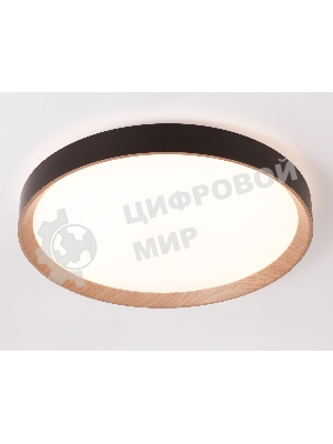 Потолочный светодиодный светильник Ambrella light FZ1326 BK/LWD черный/светлое дерево IP20 60W 3000-6400K D490*80 (ПДУ ИК)