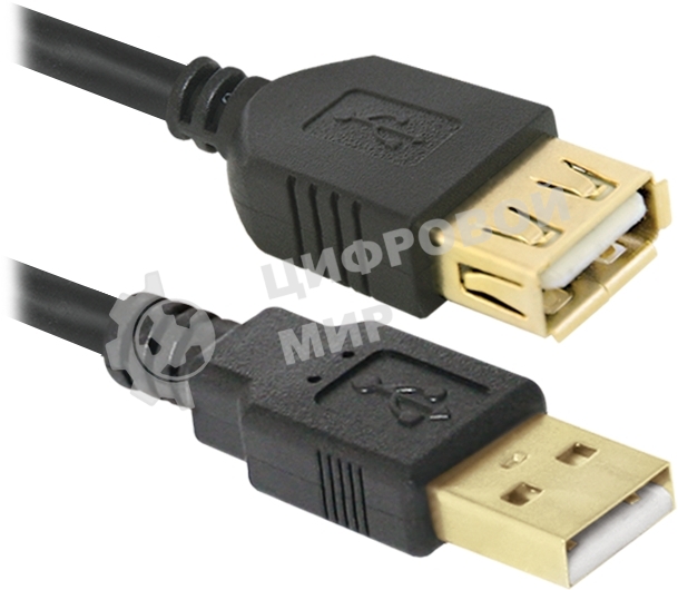 Кабель Defender PRO USB 2.0 кабель удлинительный 1.8м AM/AF, зол.конт, 2фер.фил.