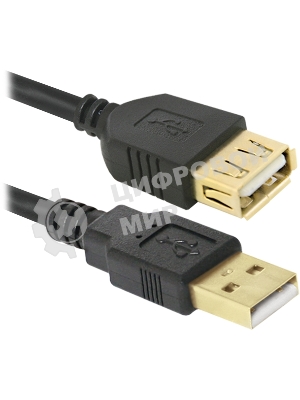 Кабель Defender PRO USB 2.0 кабель удлинительный 1.8м AM/AF, зол.конт, 2фер.фил.