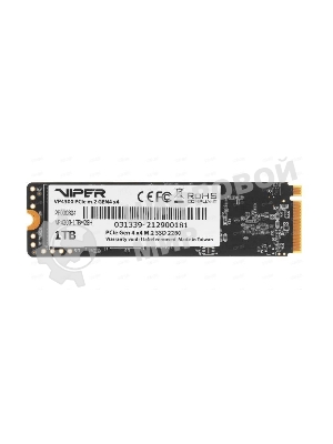 Накопитель SSD Patriot Viper VP4300 Lite, 1Tb, PCIe 4.0 x4, M.2 2280, NVMe, R/W 7400/6400, с радиатором