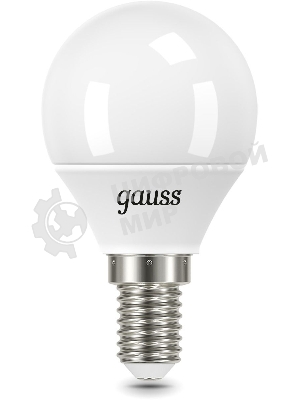 Лампа светодиодная Gauss 105101310 9.5Вт цок.:E14 шар 220B 6500K св.свеч.бел.хол. (упак.:10шт)